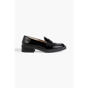 Deanna crystal-embellished patent-leather loafers