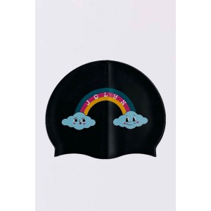 Long Hair Silicone Swim Cap - Rainbows