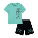 Little Boys Rise Graphic T-Shirt & French Terry Shorts 2 Piece Set