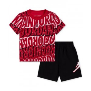 Toddler Boys Printed T-Shirt & French Terry Shorts 2 Piece Set