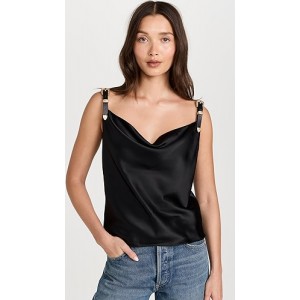 Lux Buckle Strap Cowl Tank