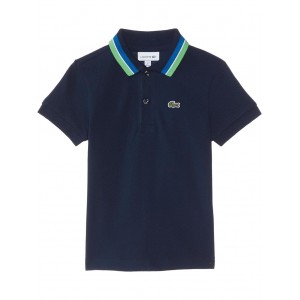 Classic Semi Fancy Polo (Little Kid/Toddler/Big Kid) Navy Blue/Ladigue White