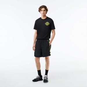 Mens Relaxed Fit Embroidered Shorts