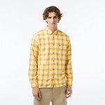 Mens Cotton and Wool Blend Checked Flannel Shirt