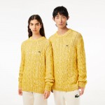 Unisex Cotton & Mercerized Alpaca Cable Knit Sweater