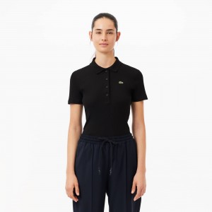 Womens L.12.D Slim Fit Ribbed Cotton Polo