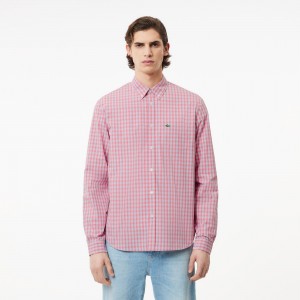 Mens Checkered Poplin Shirt