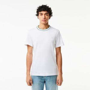 Pique Stripe Collar T-shirt