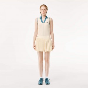 Womens Pleated Lined Tennis Shorts