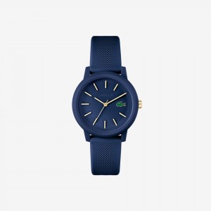 Womens Lacoste.12.12 Blue Silicone Strap Watch