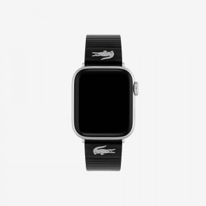 Unisex Black Leather Apple Watch Strap