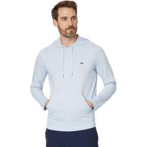 Mens Lacoste Long Sleeve Regular Fit Tee Shirt with Hood and Drawstring