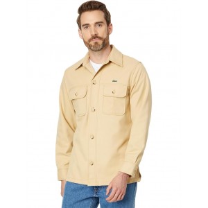 Mens Lacoste Long Sleeve Overshirt Fit Button-Down Shirt w/ Two Front Pockets