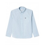 Lacoste Kids Long Sleeve Two Toned Oxford Collared Button Down Shirt (Little Kid/Big Kid)