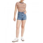 High-Waisted Cotton Mom Shorts