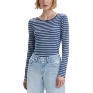 Womens Arden Cotton Scoop-Neck Long-Sleeve Top