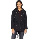 Fashion Light Weight Parka w/ Roll Up Sleeve Black