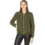 Diamond Quilted Bomber Army Green