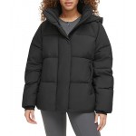 Quilted Hooded Bubble Puffer Black 1