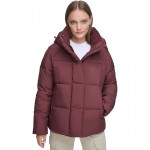 Quilted Hooded Bubble Puffer Decedant Chocolate