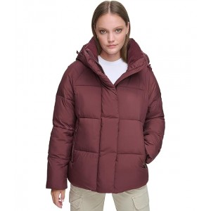 Quilted Hooded Bubble Puffer Decedant Chocolate