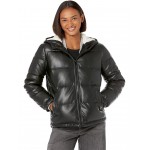 Hooded Faux Leather Black