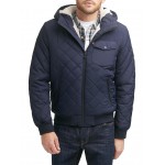 Mens Levis Diamond Quilted Bomber with Sherpa Lined Hood