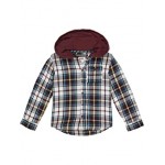 Hooded Button-Up Flannel Shirt (Little Kids) Port