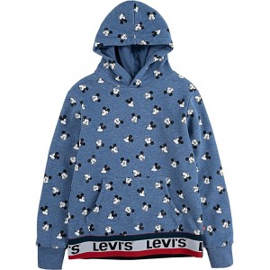 All Over Print Mickey Hoodie (Little Kids) Navy Heather
