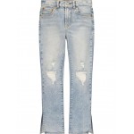 High-Rise Straight Ankle Slit Jeans (Big Kids) Tango Swing