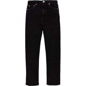Ribcage Straight Ankle Jeans (Big Kids) Black Heart