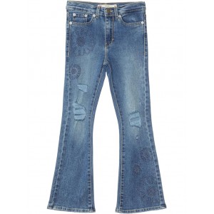 High-Rise Embroidered Flare Jeans (Big Kid) Blueprint