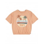 Boxy Cinched Waist Graphic T-Shirt (Big Kid) Coral Sands