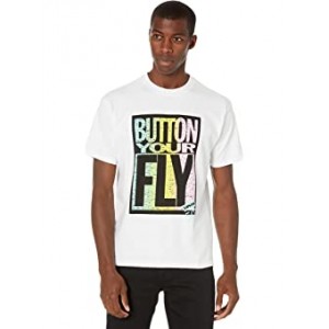 Vintage Fit Graphic Tee Button Fly White