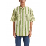 Skate Short Sleeve Woven Top Mixed Up Green White
