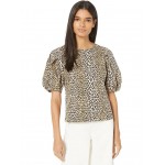 Zaida Short Sleeve Blouse Classic Leopard/White Cap Gray