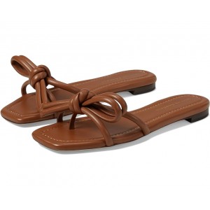 Womens Loeffler Randall Hadley Leather Bow Flat Sandal