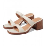 The Saige Double-Strap Sandal in Leather Pale Oyster