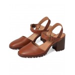 The Claudie Heeled Lugsole Mary Jane in Leather Dried Maple