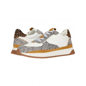 Kickoff Trainer Sneakers in Leather and Spot Mix Calf Hair Olive Grove Multi Spot Dot