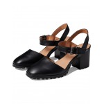 The Claudie Heeled Lugsole Mary Jane in Leather True Black