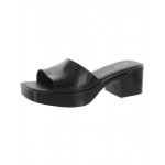 womens solid square toe slide sandals