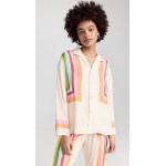 Stripe Print Pyjama Style Shirt