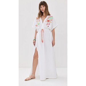 Embroidered Drawstring Caftan