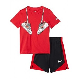 Sport Footwear Graphic T-Shirt and Shorts Two-Piece Set (Toddler) Black