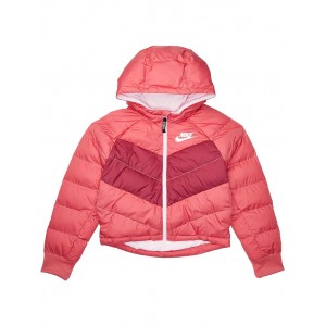 Synthetic Fill Hooded Jacket (Little Kids/Big Kids) Archaeo Pink/Rush Maroon/White
