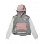 NSW Club Fleece Pullover Hoodie (Little Kids/Big Kids) Dark Grey Heather/Pink Glaze/White