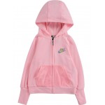 French Terry Full Zip Hoodie (Toddler) Pink