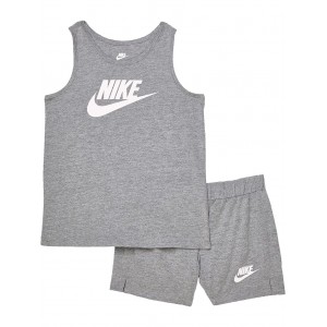 Jersey Tank Top and Shorts Set (Little Kids) Carbon Heather