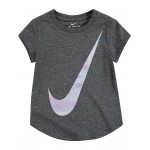 Rise Swoosh Short Sleeve Tee (Toddler) Charcoal